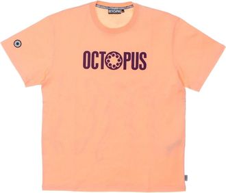 Octopus Outline Logo Tee Perzik Korte Mouw - Heren - T-shirts - Oranje - XL - Katoen - Tops