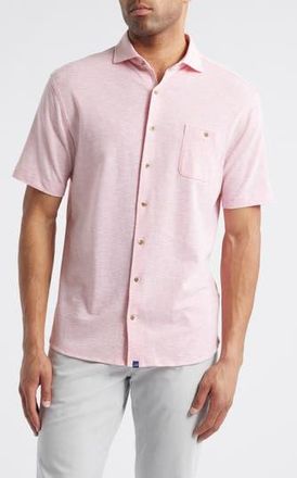 Johnnie-O Tasca Short Sleeve Button-Up Shirt in Conch at Nordstrom Rack, Size Xx-Large