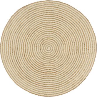 vidaXL Vidaxl - Alfombra De Yute Tejida A Mano Dise&ntilde;o Espiral Blanco 150 Cm