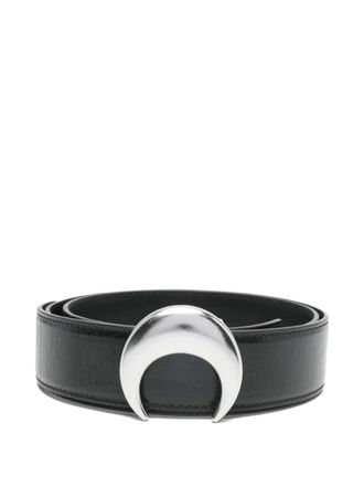 Marine Serre moon-buckle leather belt - men - Calf Leather - 95 - Black
