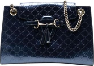 Gucci Pre-owned Shoulder Bags, female, Blue, Size: ONE SIZE Pre-owned Vintage Shoulder Bag