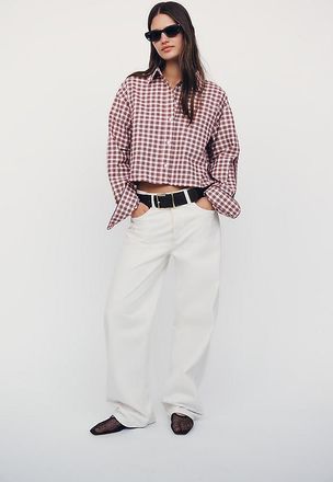 EB Denim Mid-Rise Baggy Wide-Leg Jeans