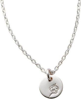 Made by Mary February Birth Flower Necklace in Silver at Nordstrom, Size Medium