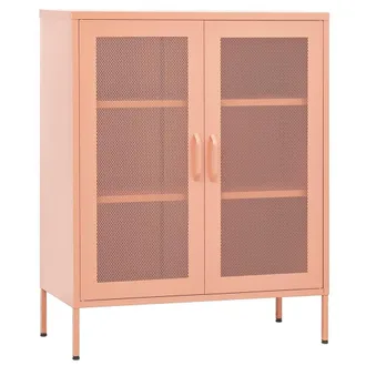 Berkfield Home Storage Cabinet Pink 80x35x101.5 cm Steel