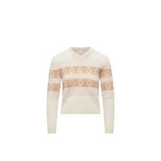 Moncler Wool Jacquard V-neck Sweater Multicolor Size XS