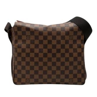 Louis Vuitton Pre-owned Damier Naviglio Shoulder Bag - Dames - Pre-owned - Bruin - Maat: ONE Size Leer