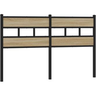 vidaXL Testiera Rovere Sonoma 140 cm in Ferro e Legno Multistrato vidaXL