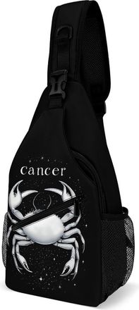 Generic Zodiac Sign C-ancer Unisex Shoulder Bags Casual Crossbody Chest Bag Sling Backpack for Hiking Cycling Travel