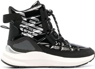 Emporio Armani Mountain quilted high-top sneakers - women - Other fibres - 5.5 - Black
