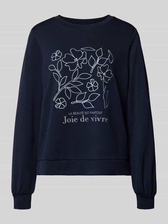 Soyaconcept Sweatshirt mit Label-Print Modell BANU in Marine, Gr&ouml;&szlig;e XXL