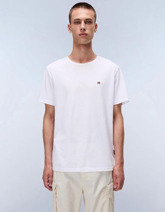 Napapijri Mens Napapijri Salis Jersey Short Sleeve T-Shirt - White - Size: 38