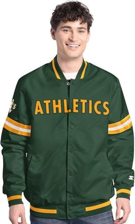 Starter Mens Starter Green Athletics Scout Full-Snap Varsity Jacket at Nordstrom, Size Small