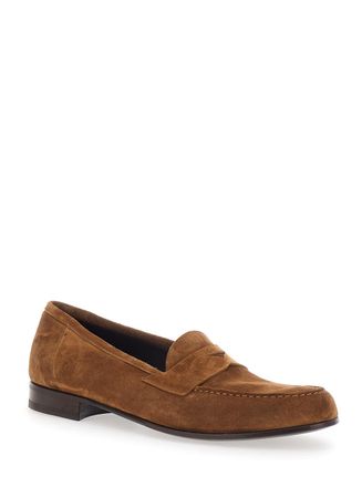 Lidfort Mens Loafers Brown Suede Calf Leather