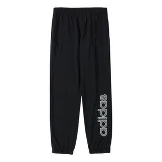 adidas Mens adidas neo Pants Alphabet Printing Breathable Casual Woven Sports Pants/Trousers/Joggers Autumn Black HD4684