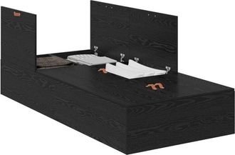 vidaXL Bed Frame Black oak 200 x 100 x 31.5 cm Engineered wood Vidaxl