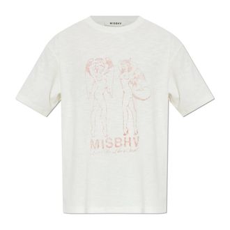Misbhv T-Shirts, male, Beige, Size: XS Logo T-Shirt