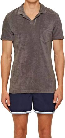 Orlebar Brown Terry Collar Shirt In Granite