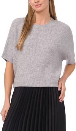 Halogen Short Sleeve Sweater in Light Heather Grey at Nordstrom Rack, Size Xx-Large