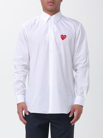 Comme Des Gar&ccedil;ons Camicia in popeline di cotone con collo francese e logo