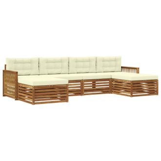 vidaXL Juegos De Sof&aacute;s Con Coj&iacute;n 6 Pcs Madera De Acacia S&oacute;lida Vidaxl