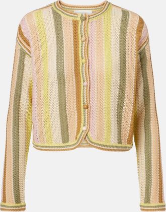 Zimmermann Indra striped crochet cotton cardigan