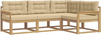 vidaXL Conjunto De Sof&aacute;s De Exterior 3 Uds. Y Beige Poli&eacute;ster Vidaxl
