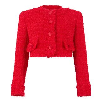Dolce & Gabbana Chaqueta Corta de Tweed - Jackets - Mujer - Rojo - S
