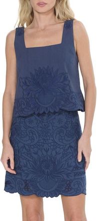 Ciebon Rhea Embroidered Cotton Tank in Navy at Nordstrom, Size X-Small