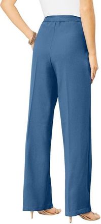 Roaman's Plus Size Wide Leg Bend Over Pant in Dusty Indigo at Nordstrom, Size 38