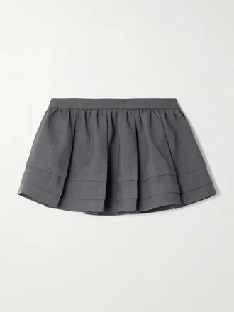 Shushu/Tong Minigonna A Balze In Grain De Poudre - Grigio