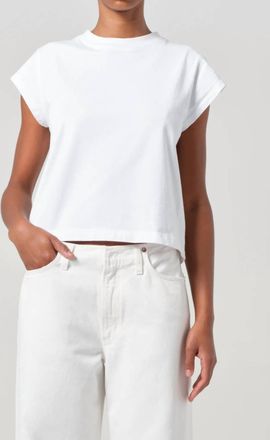 A Gold E Bryce Cap Sleeve Tee In White