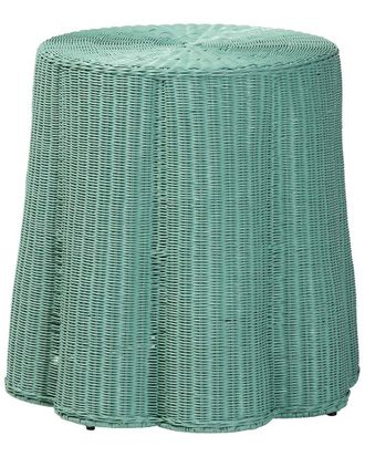 Baxton Studio Palm Scallop Rattan Console Table