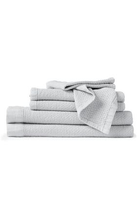 Coyuchi Adriatic 6-Piece Organic Cotton Towel Set in Seal at Nordstrom, Size 6 Piece