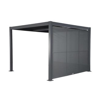 Sweeek P&eacute;rgola bioclim&aacute;tica de aluminio y acero 3x3m + toldo 3m, antracita