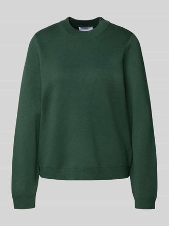 Jake*s Strickpullover mit Rundhalsausschnitt in Dunkelgruen, Gr&ouml;&szlig;e S