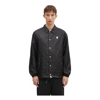 A Bathing Ape Lux Sport Patroon Jacquard Nylon Coach Jacket - Heren - Zomerjassen - Zwart - XL - Nylon - Jassen