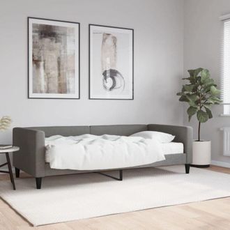 vidaXL Vidaxl - Furniture Limited - Sof&aacute; Cama Con Colch&oacute;n Tela Gris Oscuro 90x200