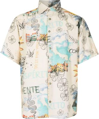 Amir Slama graphic-print button-up shirt - men - Viscose/Linen/Flax/Silk - GG - Multicolour