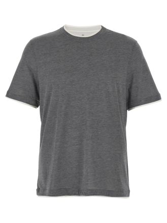Brunello Cucinelli Grey Layered T-shirt