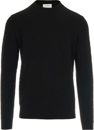 Paolo Pecora Truien & Vesten, Heren, Zwart, L, Wol, Zwarte Wollen Trui