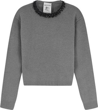Semicouture Maglia Denny - Dames - Ronde hals truien - Grijs - L - Truien & Vesten