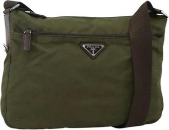 Prada Vintage, unisex, Groen, ONE Size, Leer, Pre-owned Vintage Cross Body Bag