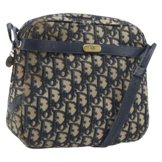 Dior Pre-owned Cross Body Bags, female, Blue, Size: ONE SIZE Pre-owned Vintage Canvas Shoulder Bag