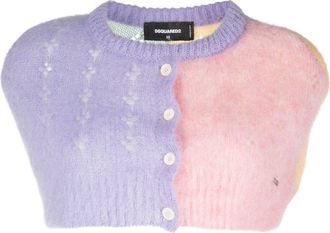 Dsquared2 pointelle-knit brushed wool top - women - Wool - S - Purple