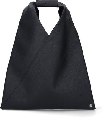Maison Margiela Black Hammered Leather Small Japanese Handbag