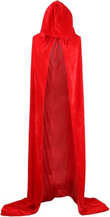 Generic Halloween Costume Halloween Grim Cape/Witch Cape/Velvet Cape in Stock (Red, 80)
