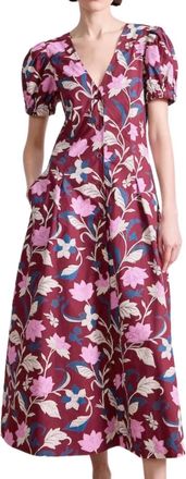 Apiece Apart Dia Maxi Dress In Essa Floral Merlot