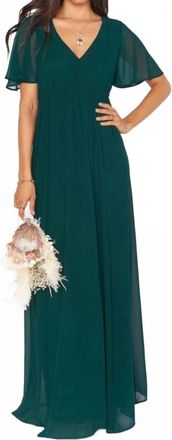Show me your Mumu Emily Empire Maxi Dress In Emerald Green