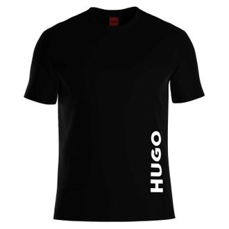 HUGO BOSS Hugo Heren Logo Biologisch Katoenen T-Shirt (Zwart)