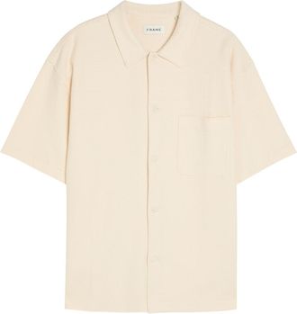 Frame Denim Knit Cotton Shirt - Cream - XL